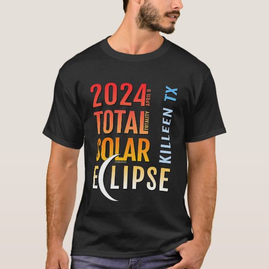 キリーンテキサス州TXトータル太陽のEclipse 2024 5 Tシャツ (正面)