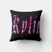 キリー、名前、ロゴ、ブラックスロークッション。 クッション (裏面)