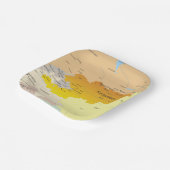 キルギスと中央アジアの政治地図 ペーパープレート (傾斜あり)