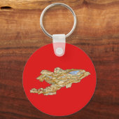 キルギスの地図キーチェーン キーホルダー (正面)