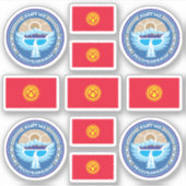 キルギスの象徴/紋章と国旗のシール シール (正面)