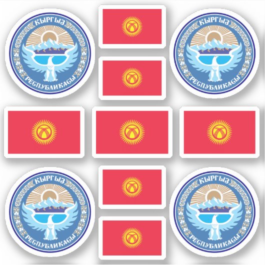 キルギスの象徴/紋章と国旗のシール シール (正面)