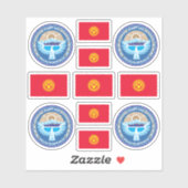 キルギスの象徴/紋章と国旗のシール シール (シート)