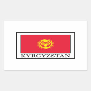 キルギスタンのステッカー 長方形シール