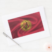 キルギスタンの国旗 長方形シール (封筒)