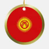キルギスタンの旗のオーナメント セラミックオーナメント (裏面)