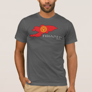 キルギスタンの旗の地図のワイシャツ Tシャツ