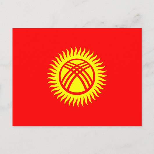 キルギスタンの旗 ポストカード (正面)