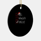 キルギス伝統の楽しいクリスマス セラミックオーナメント (右)