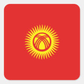 キルギス国旗のシール スクエアシール (正面)