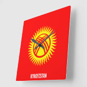 キルギス国旗の輝かしい愛国心 スクエア壁時計 (傾斜)