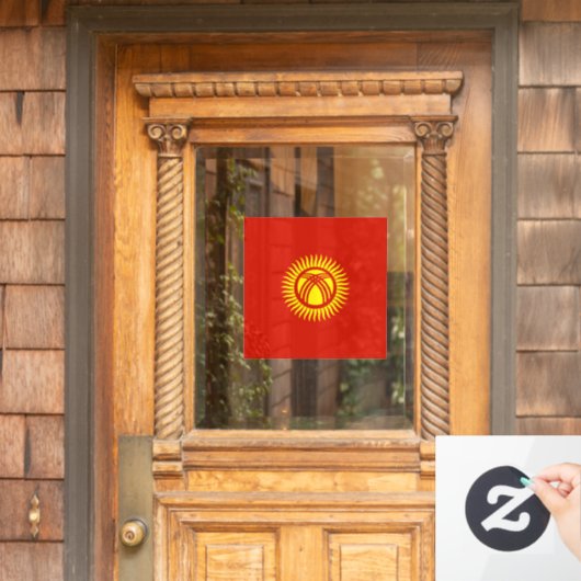 キルギス国旗 ウィンドウサイン (ホームデコレーション)