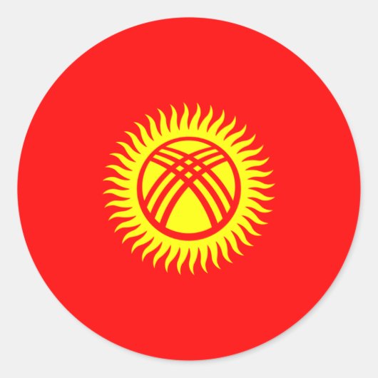 キルギス国旗、キルギス国旗 ラウンドシール (正面)