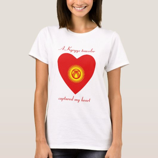 キルギス国旗 スウィートハート Tシャツ (正面)