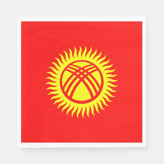 キルギス国旗 スタンダードランチョンナプキン (正面)