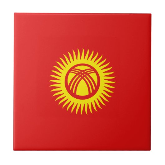 キルギス国旗 セラミックタイル (正面)