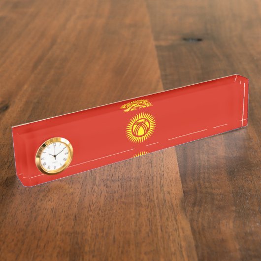 キルギス国旗 デスクネームプレート (側面)