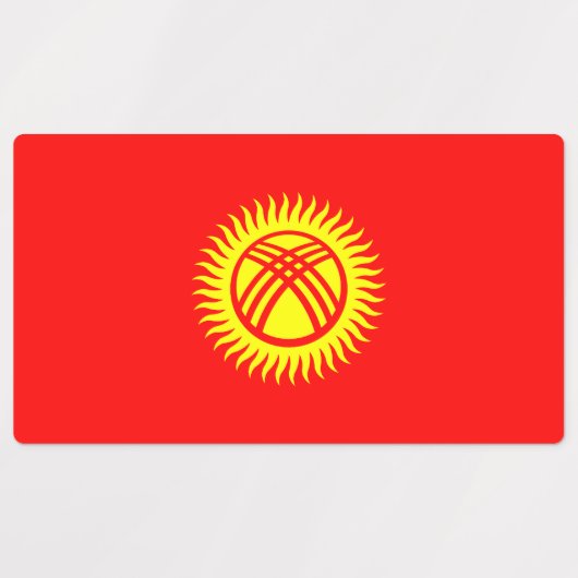 キルギス国旗 ラベル (デザイン2)