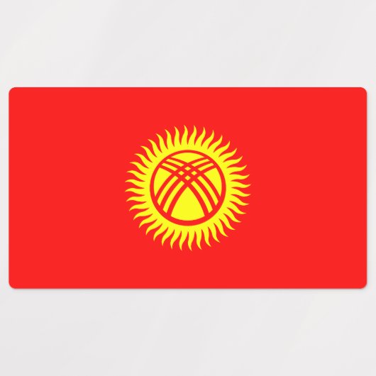 キルギス国旗 ラベル (デザイン1)