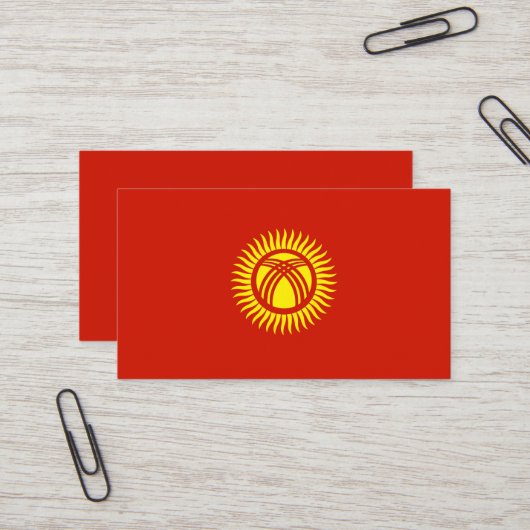 キルギス国旗 名刺 (正面/裏面インサイチュ)
