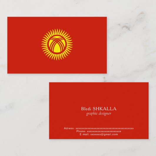 キルギス国旗 名刺 (正面/裏面)