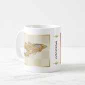 キルギス国旗+地図マグカップ コーヒーマグカップ (正面左)