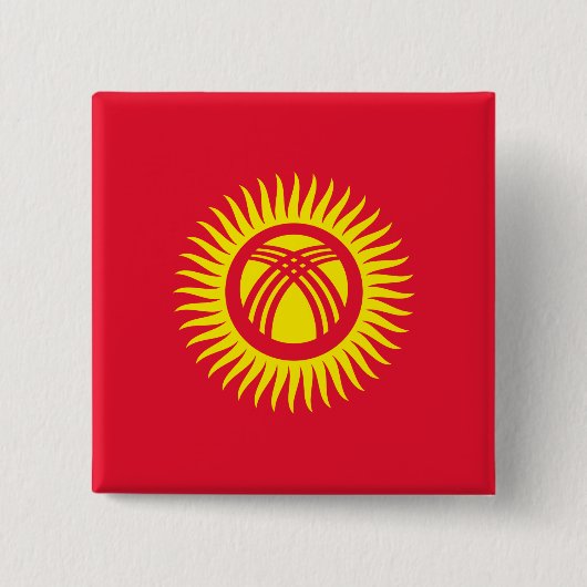 キルギス国旗 缶バッジ (正面)