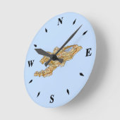 キルギス地図の時計 ラウンド壁時計 (傾斜)