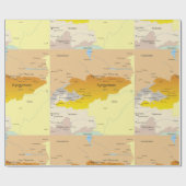 キルギス地図ラッピング紙 ラッピングペーパー (フラット)