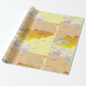 キルギス地図ラッピング紙 ラッピングペーパー (アンロールド)