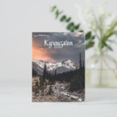 キルギス山地の夕日 ポストカード (スタンド正面)