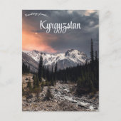 キルギス山地の夕日 ポストカード (正面)
