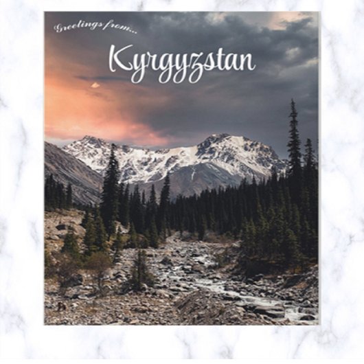 キルギス山地の夕日 ポストカード