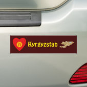 キルギス旗 ハートと地図 ステッカー (車上)