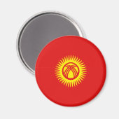 キルギス魚眼国旗の磁石 マグネット (正面/裏面)