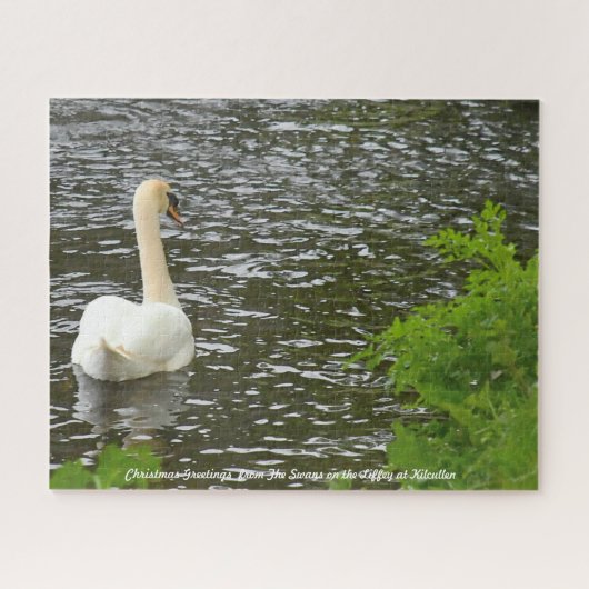 キルクレンの白鳥にクリスマスの挨拶 ジグソーパズル (横)
