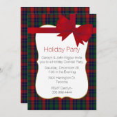 キルゴカラフルールタータンチェックプレイドカスタムホリデーパーティ 招待状 (正面/裏面)