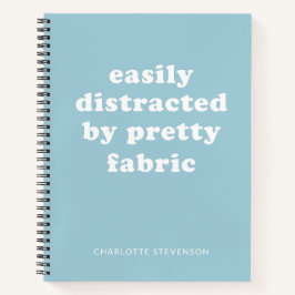 キルターおもしろいファブリック引用文名パーソナライズされたブルー ノートブック