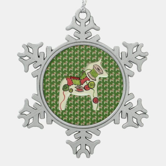 キルターのクリスマスオーナメント スノーフレークピューターオーナメント (正面)