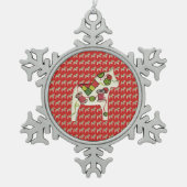 キルターのクリスマスオーナメント スノーフレークピューターオーナメント (正面)