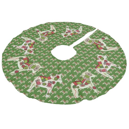 キルターのクリスマスツリースカート フェイクリネンツリースカート (アングル)