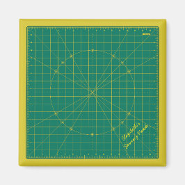 キルターのグリーンカットマット磁パーソナライズされた石 マグネット