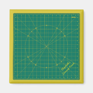 キルターのグリーンカットマット磁パーソナライズされた石 マグネット
