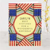 キルターの誕生日カード カード (黄色い花)