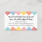 キルターキルティングシームストレス裁縫織物パッチ 名刺 (裏面)