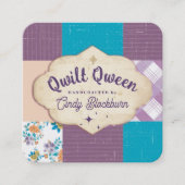 キルターキルティングブロックキルトファブリック工芸品フローラ スクエア名刺 (正面)