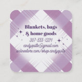 キルターキルティングブロックキルトファブリック工芸品フローラ スクエア名刺 (裏面)