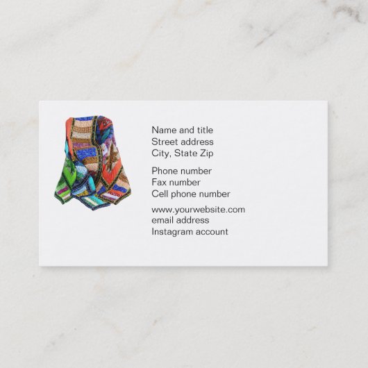 キルターキルト用品ショップ+名刺 名刺 (裏面)