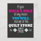 キルターギフト – 私の靴の中を歩くキルティング ポストカード (正面)