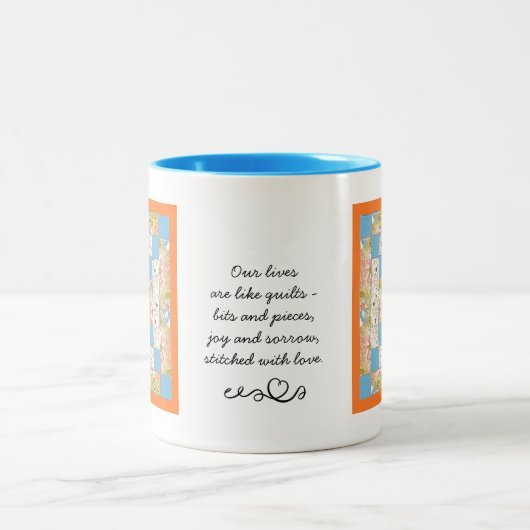 キルターズパッチワーク引用文マグ ツートーンマグカップ (中央)
